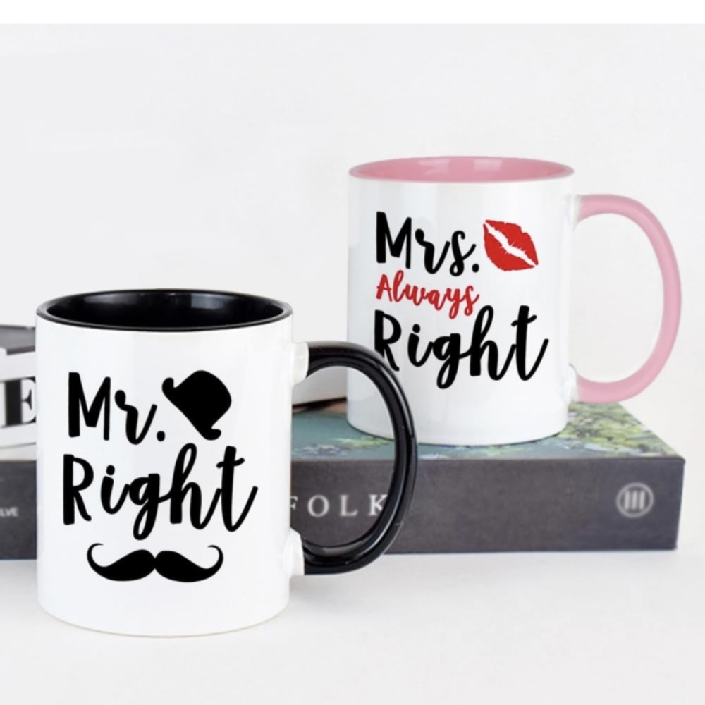NIB Mr and Mrs Always Right Coffee Mugs